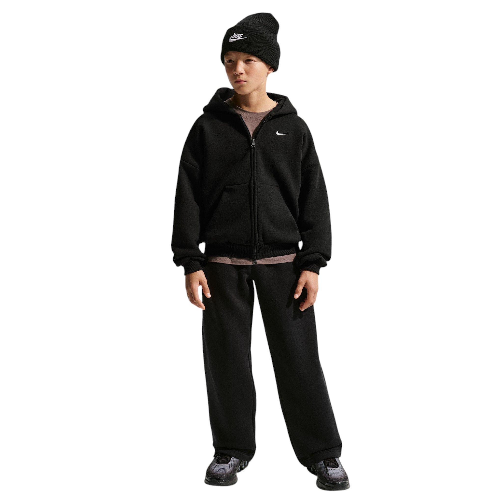 Nike Big Kids' Sportswear Solo Swoosh Full-Zip Hooded Jacket - Black - BLACK